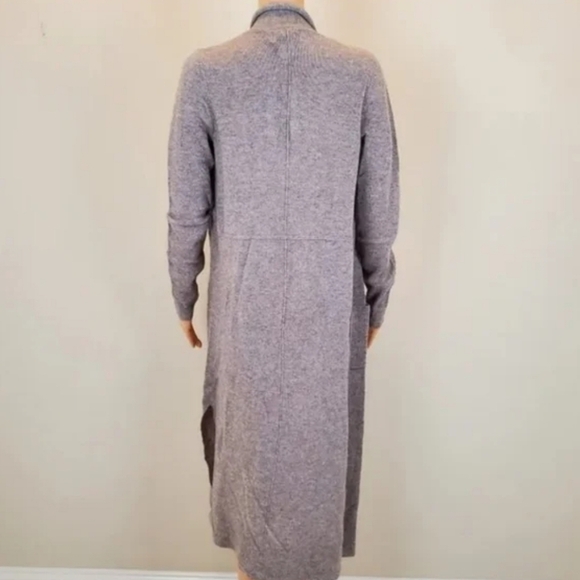 Magaschoni 100% Cashmere Grey Long Sleeve Cardigan Duster - Picture 5 of 9